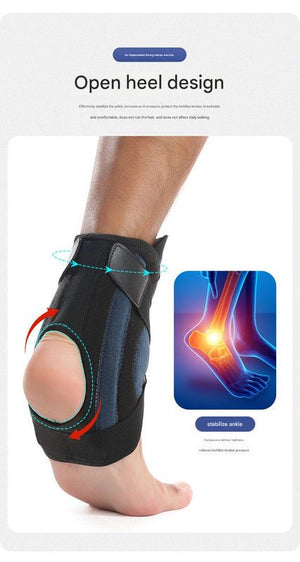 1 Pair Black & Yellow Adjustable Ankle Brace | Compression Support for Running, Sports & Ankle Recovery