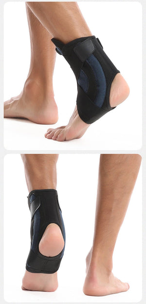 1 Pair Black & Yellow Adjustable Ankle Brace | Compression Support for Running, Sports & Ankle Recovery