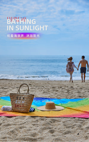 Style STD-001-12 | Colorful Quick Dry Beach Mat | Sand Proof Waterproof Outdoor Picnic Blanket | Compact & Lightweight