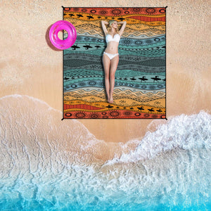 Colorful Quick Dry Beach Mat | Sand Proof Waterproof Outdoor Picnic Blanket | Compact & Lightweight