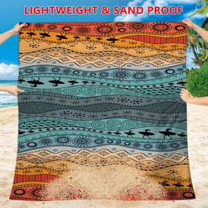 Colorful Quick Dry Beach Mat | Sand Proof Waterproof Outdoor Picnic Blanket | Compact & Lightweight