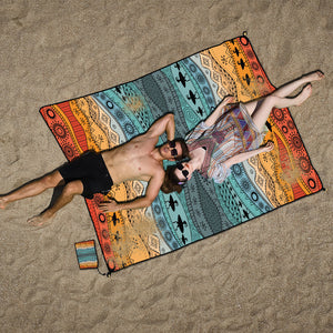 Colorful Quick Dry Beach Mat | Sand Proof Waterproof Outdoor Picnic Blanket | Compact & Lightweight