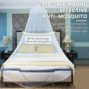 Black Hanging Princess Bed Canopy Mosquito Net | Dome Bedding | Fits 1.5m-1.8m Beds