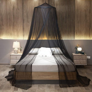 White Hanging Princess Bed Canopy Mosquito Net | Dome Bedding | Fits 1.8m-2m Beds