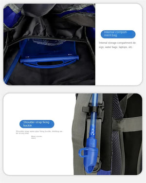 Black Hiking Backpack | High-Capacity Nylon | Outdoor Gear | Multi-Functional Design