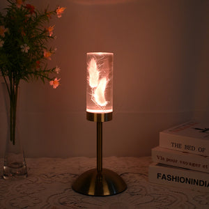 Dogtail Grass Eternal Flower Acrylic Table Lamp | Color-Changing LED | USB Rechargeable | Touch Control