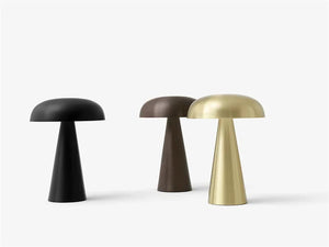 Rose Gold Metal Mushroom Table Lamp | Rechargeable Touch Control Ambient Light with Remote