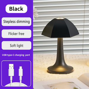 Black Nordic Umbrella Mushroom Table Lamp | Dimmable Ambient Light