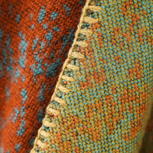 Boho Shawl | Orange Plaid | Tassel Split Cape | Travel & Cooling Wear