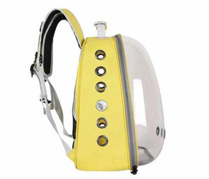 Red Transparent PVC Pet Carrier Backpack | Large Capacity | Multi-Use for Birds & Cats | Includes Wooden Stick