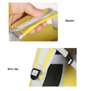 Red Transparent PVC Pet Carrier Backpack | Large Capacity | Multi-Use for Birds & Cats | Includes Wooden Stick