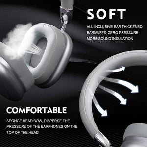 Pink Comfortable Bluetooth Over-Ear Headphones | Soft Earmuffs | Foldable Design | Stereo Sound