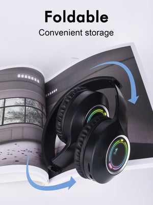 Black Bluetooth 5.2 Headphones | Foldable | Adjustable Headband | TF Card | Wireless