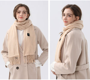 Khaki Heated Scarf | Electric Warming Scarf | Winter Outdoor Essential (Without Power Bank)