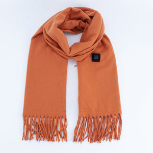 Orange Heated Scarf | Electric Warming Scarf | Winter Outdoor Essential (Without Power Bank)