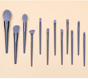 Blue Professional 12-Piece Makeup Brush Kit | Soft Synthetic Brushes | Face & Eyes | High Quality