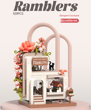 (Rose Courtyard) Enchanting Streetscape Blocks | Creative Building Blocks Set