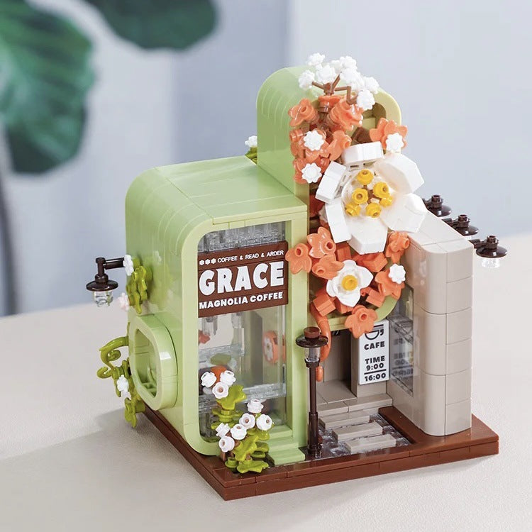 (Mulan Book Cafe) Enchanting Streetscape Blocks | Creative Building Blocks Set