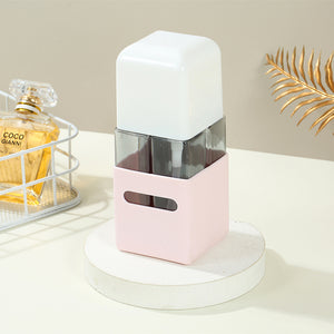 Square Pink 2-Piece 4-in-1 Travel Dispenser Set | Leakproof Refillable Bottles for Toiletries
