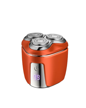 Orange Mini Electric Shaver for Men | Portable & Rechargeable Razor | Compact & Convenient