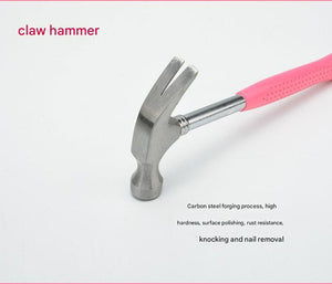 39pc Home Tool Kit | Pink | Carbon Steel Hardware Set