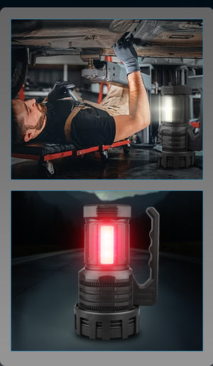 Black LED Searchlight | Rechargeable Handheld Spotlight | 500m Range | Long Lasting