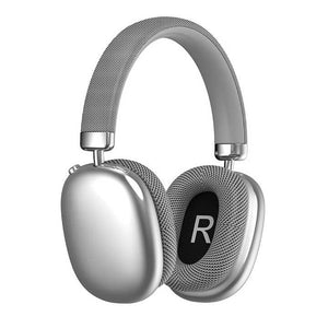 Silver Wireless Over-Ear Headphones | Bluetooth 5.3 | Knob Control