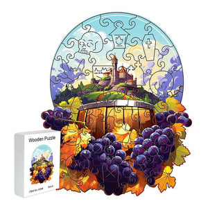 Wine Grapes Wooden Puzzle | Vegetable & Fruit Design | Home Decor | Educational Toy | Size M