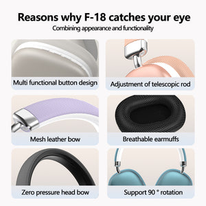 Purple Wireless Bluetooth Headphones | Over-Ear | Deep Bass | Foldable | Long Battery Life