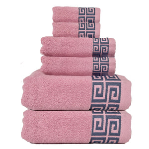 Pink Luxury Cotton Towel Set | 6-Piece | Highly Absorbent Bath & Hand Towels