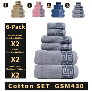 Pink Luxury Cotton Towel Set | 6-Piece | Highly Absorbent Bath & Hand Towels
