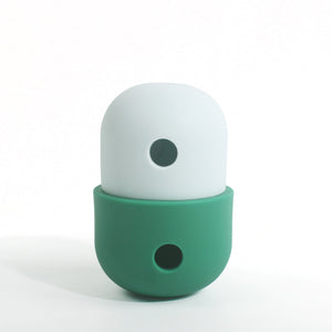 2 Pcs White & Green Interactive Pet Treat Dispensing Ball | Food-Grade Silicone Rolling Toy for Dogs | 1.5 cm Leakage Hole