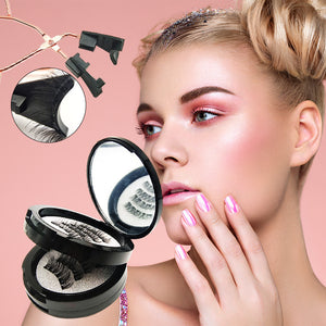 Style 5 Black Magnetic False Eyelashes Kit | 3 Pairs with Applicator Clip & Mirror Case