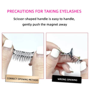 Style 5 Black Magnetic False Eyelashes Kit | 3 Pairs with Applicator Clip & Mirror Case