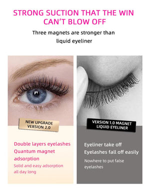 Style 5 Black Magnetic False Eyelashes Kit | 3 Pairs with Applicator Clip & Mirror Case