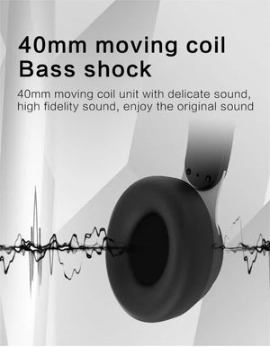 White Wireless Bluetooth Headphones | Noise Reduction | Heavy Bass | Long Battery Life | TF Card Support