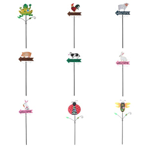 Garden Stakes | Rooster Metal Design | Colourful Welcome Yard Decor