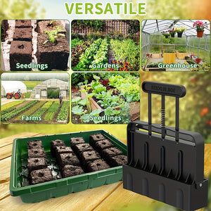 Manual Soil Blocker Tool | 5x5cm Block Maker | Seed Starting Garden Equipment | Black