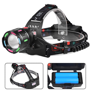Fourth Gear With 218650 Batteries Rechargeable White Laser Headlamp | Long-Range Zoomable Headlight | Night Fishing & Hiking