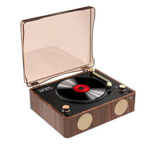 Bluetooth Speaker & CD Player | Retro Turntable Style | Display Screen | USB Rechargeable