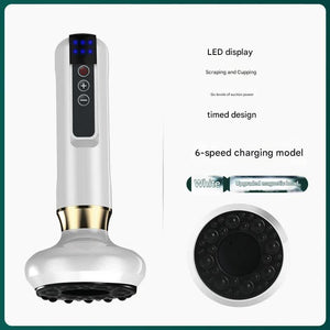 Electric Cupping & Gua Sha Massager | White | 6-Level | LED Display | Magnetic Therapy | Rechargeable