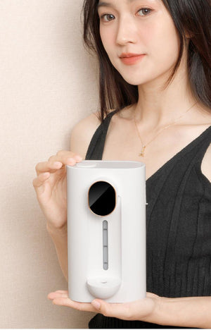 Smart Mouthwash Dispenser | White | Wall-Mounted | 3-Level | LED Display | Magnetic Cups