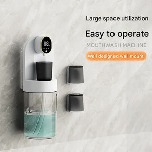 Smart Mouthwash Dispenser | Black | 4-Level | LED Display | 2000mAh | Magnetic Cups