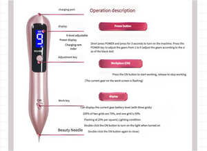 Skin Tag & Mole Remover Pen | Gold | 9-Level | USB Rechargeable | LED Display | Multi-Needle