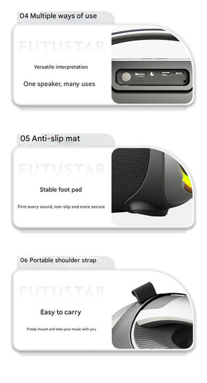 Bluetooth Speaker | Portable | 60W Power | RGB Lights | Multiple Inputs | Green