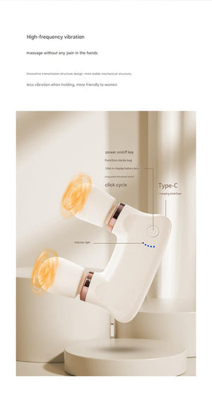 Mini Massager | Light Yellow | Dual Head | 5 Modes | Quiet | USB-C Rechargeable