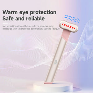 Eye Massager Pen | Rose Gold | Red & Blue Light Therapy | Heated Vibration Wand