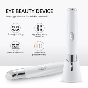 Rechargeable Eye Care Pen | With Sterilising Base | 3-Colour Light | Heat & Vibration