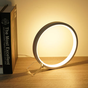 LED Ring Desk Lamp | USB Powered | 3 Colour Modes | Dimmable Touch Control