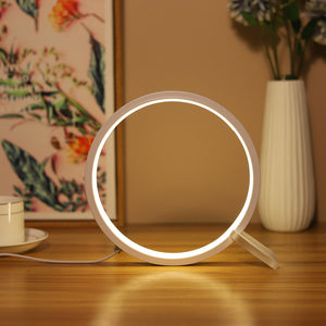 LED Ring Desk Lamp | USB Powered | 3 Colour Modes | Dimmable Touch Control